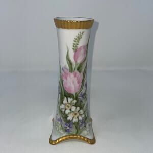 Vintage Heinrich & Co. Bavaria hand painted floral vase